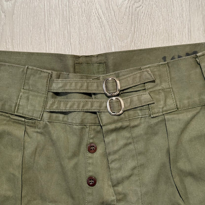 50s WWII Australian Army Jungle Shorts - W34-38 - Olive Drill - 002
