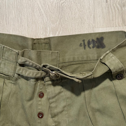 50s WWII Australian Army Jungle Shorts - W34-38 - Olive Drill - 002