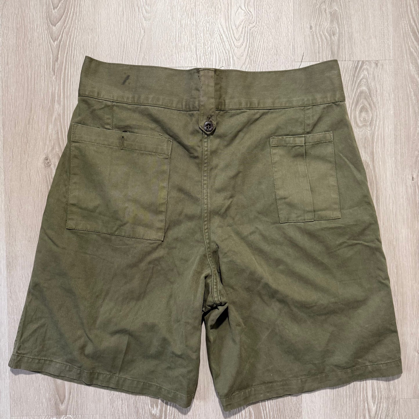 50s WWII Australian Army Jungle Shorts - W34-38 - Olive Drill - 002