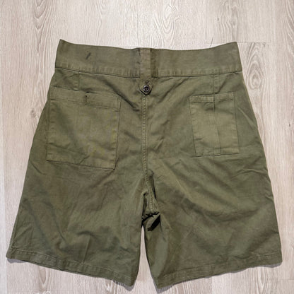 50s WWII Australian Army Jungle Shorts - W34-38 - Olive Drill - 002