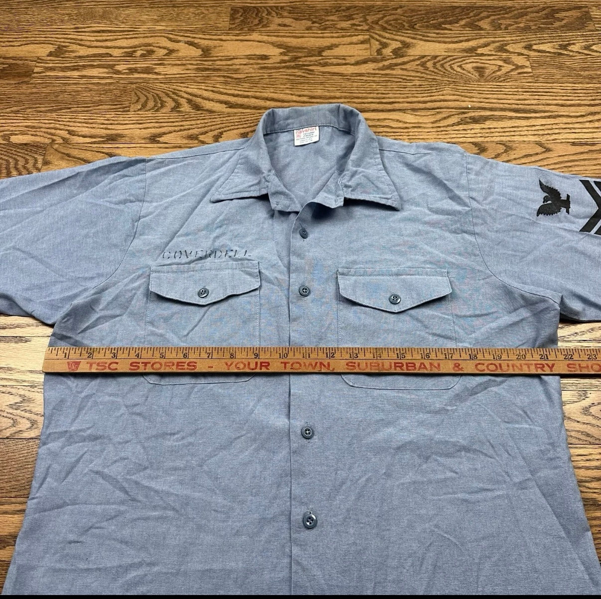 Vintage 70s USN Navshirt Chambray Military Mechanic Shirt