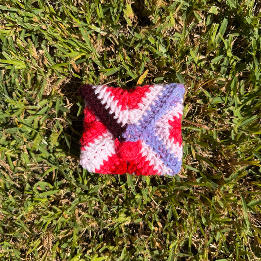 Berry Blossom Granny Square Mini Pouch