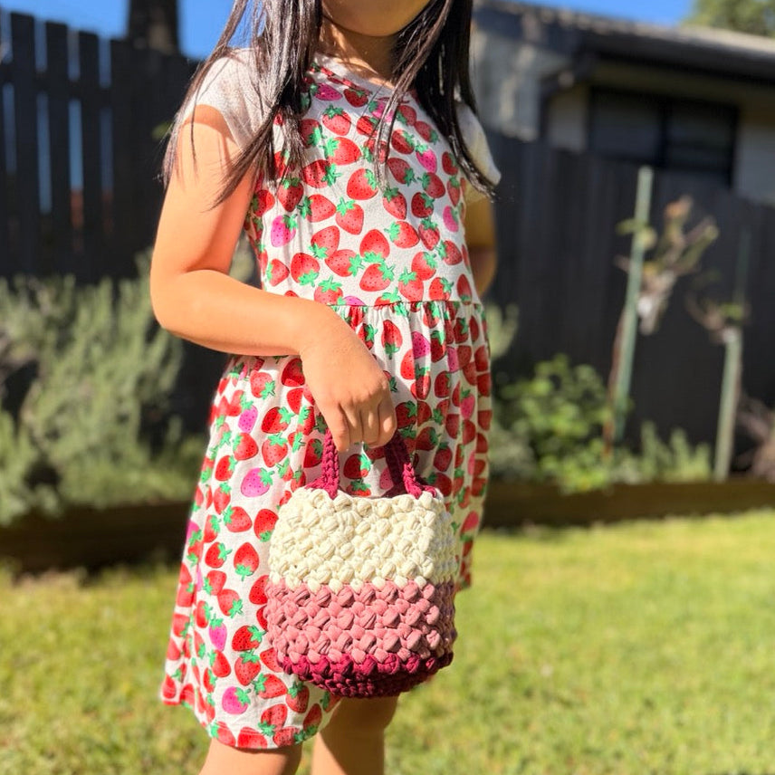 Sweet Berry Ombré Oval Mini Tote | Adjustable 2-Way Shoulder & Crossbody