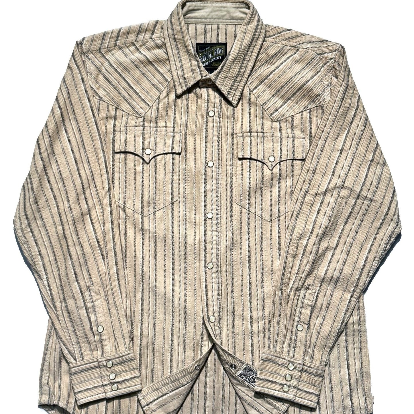 Heavyweight western striped corduroy shirt