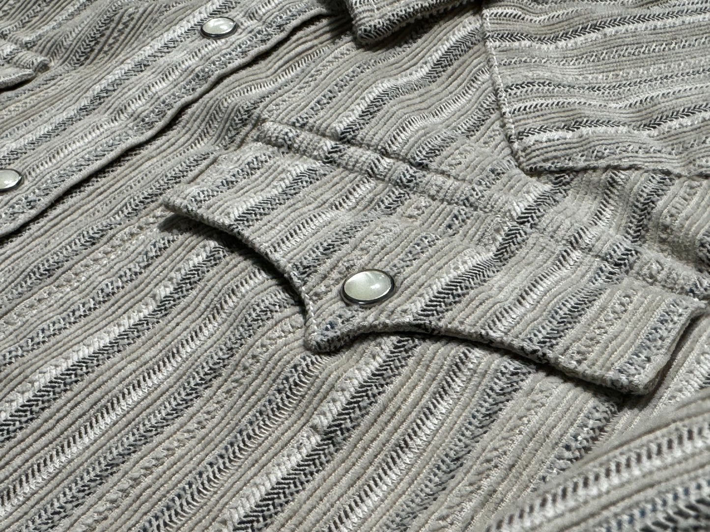 Heavyweight western striped corduroy shirt