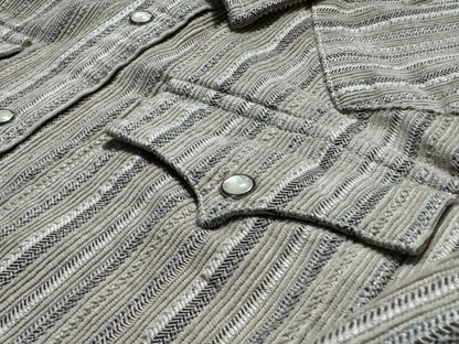 Heavyweight western striped corduroy shirt