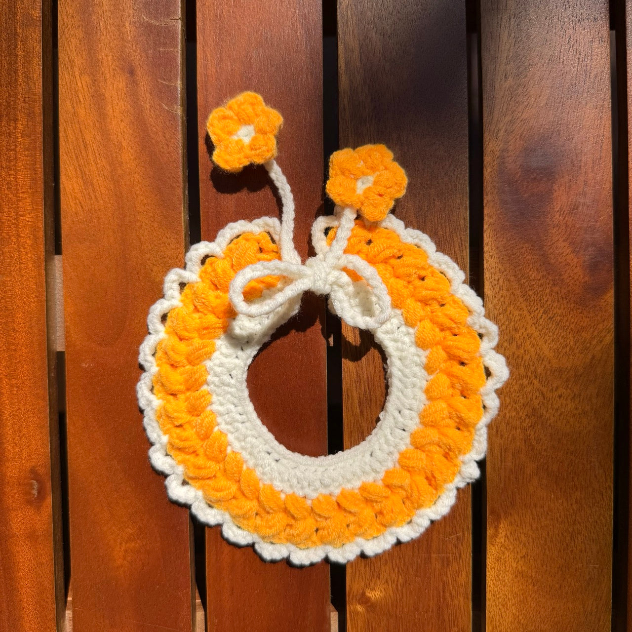 Sunshine Blossom Handmade Crochet Pet Collar
