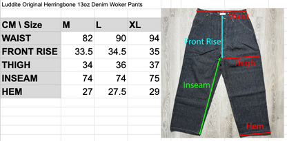Luddite Original Herringbone 13oz Denim Worker Pant