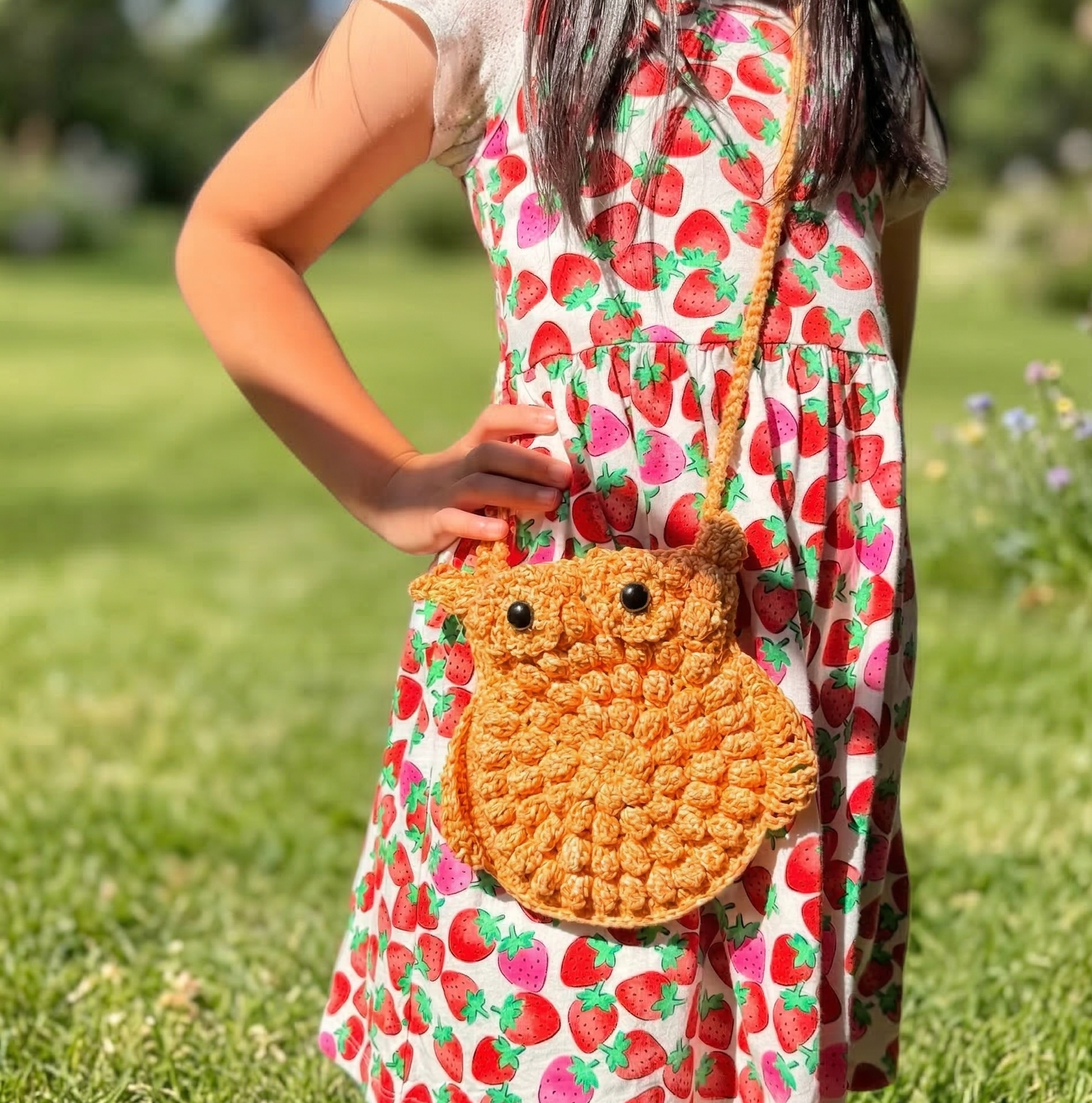 The Golden Owl Artisan Crochet Crossbody Pouch